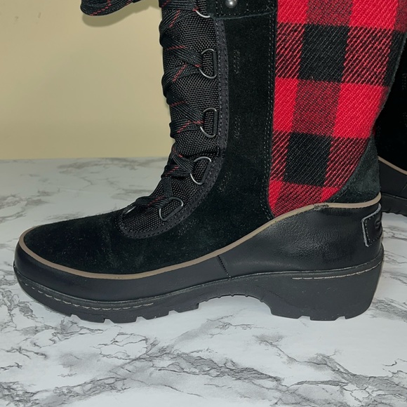 Sorel Tivoli III Buffalo Red & Black Plaid Waterproof Tall Boots Size 8.5 - Picture 14 of 17
